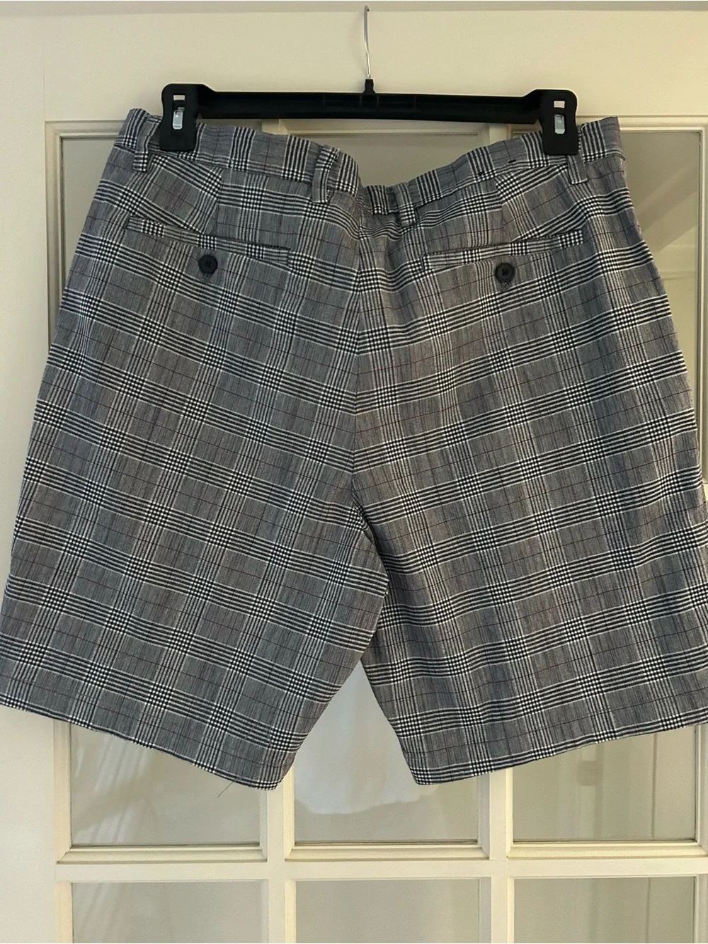 Banana Republic Gray Plaid Flat-Front Shorts